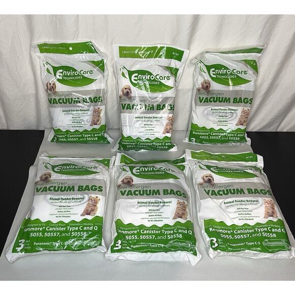 EnviroCare Anti-Allergen Vacuum Bags Type C & Q Kenmore 5055 50557 50558 6 Pack - Picture 1 of 8
